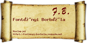 Fontányi Borbála névjegykártya