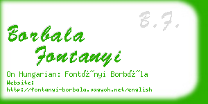 borbala fontanyi business card